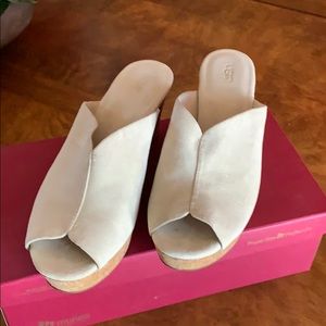 Wedges suede 3 inch heel, never wear them